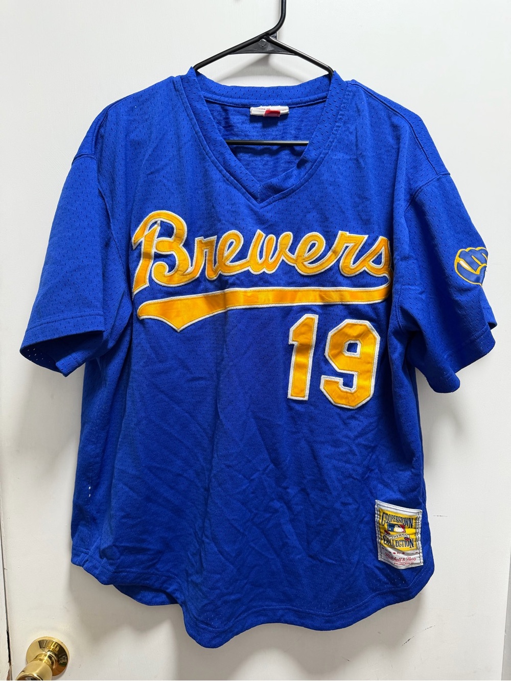 Milwaukee Brewers Majestic Blue Baseball Jersey #19 Robin Yount MLB Sz XL